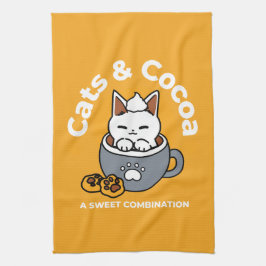 コージーキャットとポークッキーを使用したホリデーマグデザイン キッチンタオル