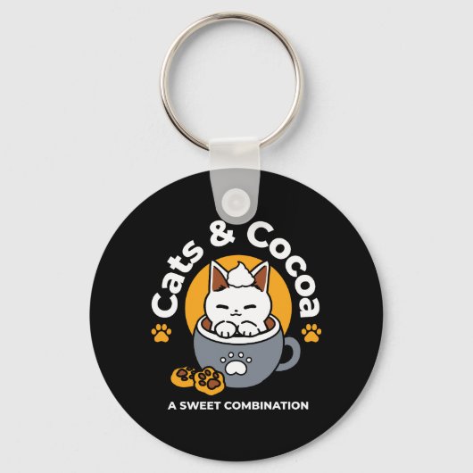 コージーキャットとポークッキーを使用したホリデーマグデザイン キーホルダー (正面)