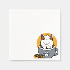 コージーキャットとポークッキーを使用したホリデーマグデザイン スタンダードカクテルナプキン