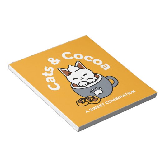 コージーキャットとポークッキーを使用したホリデーマグデザイン ノートパッド (アングル)