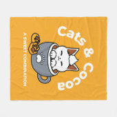 コージーキャットとポークッキーを使用したホリデーマグデザイン フリースブランケット (正面(横))