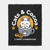 コージーキャットとポークッキーを使用したホリデーマグデザイン フリースブランケット (正面)