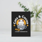 コージーキャットとポークッキーを使用したホリデーマグデザイン ポストカード (スタンド正面)