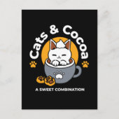 コージーキャットとポークッキーを使用したホリデーマグデザイン ポストカード (正面)