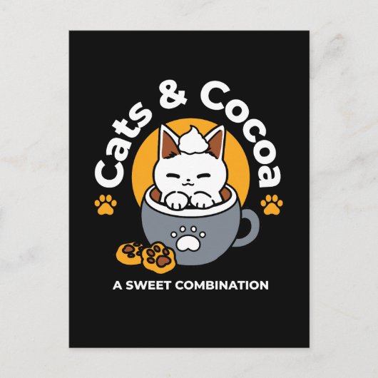 コージーキャットとポークッキーを使用したホリデーマグデザイン ポストカード (正面)