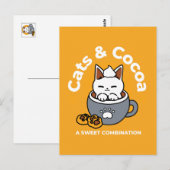 コージーキャットとポークッキーを使用したホリデーマグデザイン ポストカード (正面/裏面)