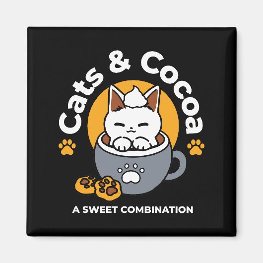 コージーキャットとポークッキーを使用したホリデーマグデザイン マグネット (正面)