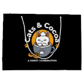 コージーキャットとポークッキーを使用したホリデーマグデザイン ラージペーパーバッグ (裏面)