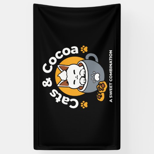 コージーキャットとポークッキーを使用したホリデーマグデザイン 横断幕 (縦)