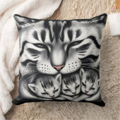 コージーキャットファミリー装飾用クッション クッション (ブランケット)