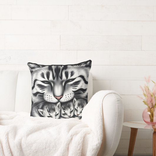 コージーキャットファミリー装飾用クッション クッション (ソファ)