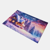 コージーキャビンアットウィンターワンダーランドウェルカムマット ドアマット (アングル)