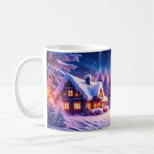 コージーキャビンアットウィンターワンダーランドコーヒーマグ コーヒーマグカップ (左)