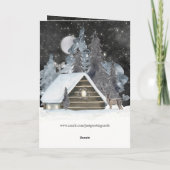 コージーキャビン冬のウォータカラーホリデーシーン シーズンカード (裏面)