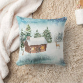 コージーキャビン冬水カラー クッション (ブランケット)