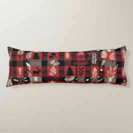 コージーキャビン心地よい – レッド&ブラックバッファロープレイド ボディピロー