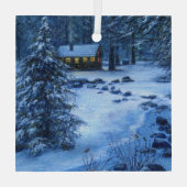 "コージーキャビンin the Snow"オーナメント ガラスオーナメント (裏面)