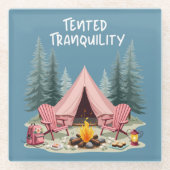 コージーキャンピングエステティックグランプテント&キャンプファイア ガラスコースター (正面)