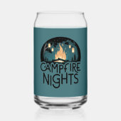 コージーキャンプファイアナイトアウトドア素朴ドアドベンチャー ガラス缶 (正面)