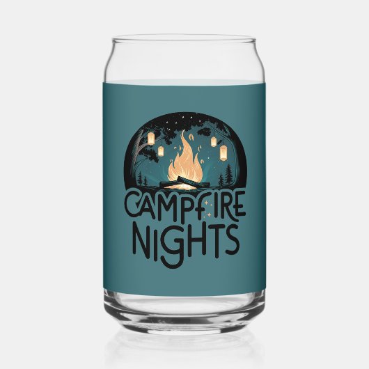 コージーキャンプファイアナイトアウトドア素朴ドアドベンチャー ガラス缶 (裏面)
