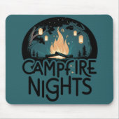 コージーキャンプファイアナイトアウトドア素朴ドアドベンチャー マウスパッド (正面)