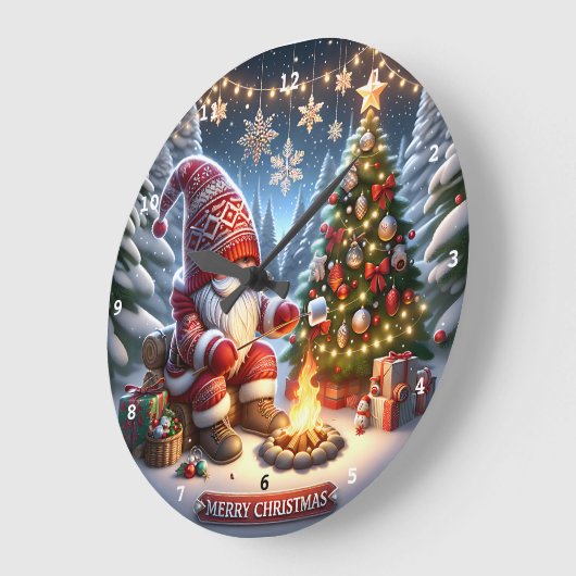 コージーキャンプファイア格言" -フェスティバルクリスマスウォール ラージ壁時計 (傾斜)