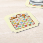 コージーキルトチケット紙コースター – イエロー ペーパーコースター (アングル)