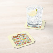 コージーキルトチケット紙コースター – イエロー ペーパーコースター (インサイチュ)