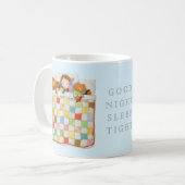 コージーキルトホワイトマグ+ブルー コーヒーマグカップ (正面左)