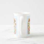 コージーキルトボーン中国マグカップ – 青 ボーンチャイナマグカップ (裏面)