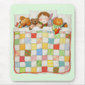 コージーキルトマウスパッド – 緑 マウスパッド (正面)