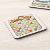 コージーキルト懸命プラスチックコースター – ピンク コースター (左側)