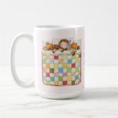 コージーキルト背の高いホワイトマグカップ+ピンク コーヒーマグカップ (左)