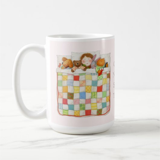 コージーキルト背の高いホワイトマグカップ+ピンク コーヒーマグカップ (左)