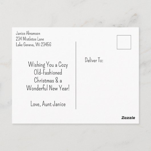 コージークリスマスインフェスティバルキッチン ポストカード (裏面)