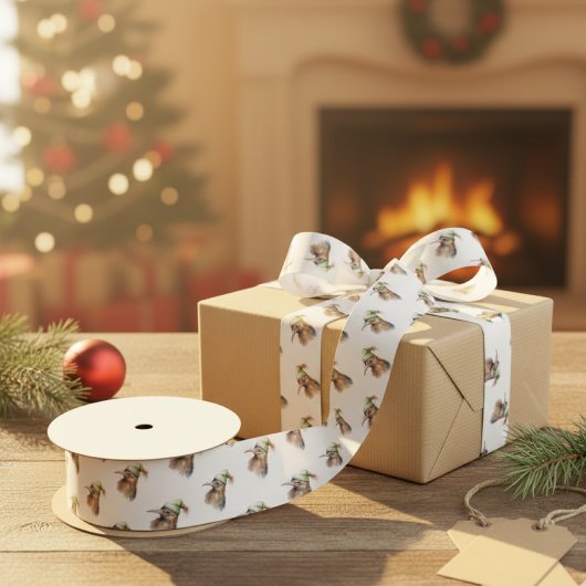 コージークリスマスキウィ サテンリボン