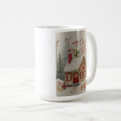 コージークリスマスコテージマグ – ウォーターカラーホリデイCo コーヒーマグカップ (正面右)