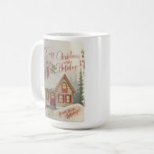 コージークリスマスコテージマグ – ウォーターカラーホリデイCo コーヒーマグカップ (正面左)