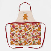 コージークリスマスジンジャーブレッドマングラミーの台所 エプロン (正面)