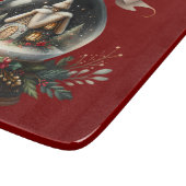 コージークリスマススノーグローブコテージシーン カッティングボード (角)