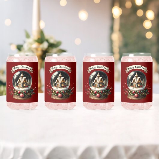 コージークリスマススノーグローブコテージシーン ガラス缶 (インサイチュ (ウェディング))