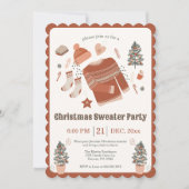 コージークリスマスセーターパーティの招待状 招待状 (正面)