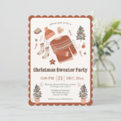 コージークリスマスセーターパーティの招待状 招待状 (スタンド正面)