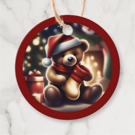 コージークリスマステディストッキングTWArt フェイバータグ