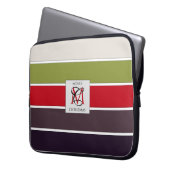 コージークリスマスパステルカラーパレットモノグラム ラップトップスリーブ (正面左)