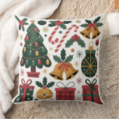 コージークリスマスビベス – フェスティバルホリデーピロー クッション (ブランケット)