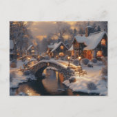 コージークリスマスビレッジウィンターシーン シーズンポストカード (正面)