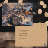 コージークリスマスビレッジウィンターシーン シーズンポストカード