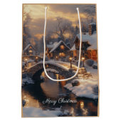 コージークリスマスビレッジウィンターシーン ミディアムペーパーバッグ (裏面)