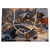 コージークリスマスビレッジウィンターシーン ラージペーパーバッグ (正面)